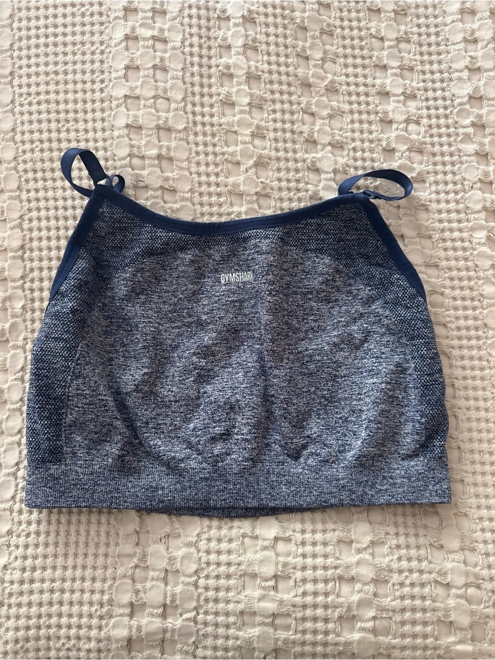 Gymshark Navy Heathered Cropped Sports Bralette